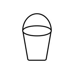 Bucket icon Outline thin set
