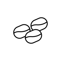 Coffee Bean icon Outline thin set