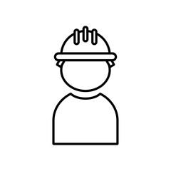 Construction worker icon Outline thin set