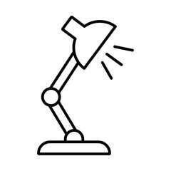 Desk lamp icon Outline thin set