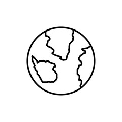 earth icon Outline thin set
