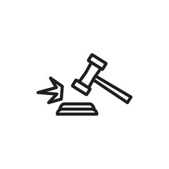 Gavel icon Outline thin set