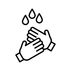 Handwashing icon Outline thin set