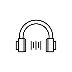 Headphone icon Outline thin set