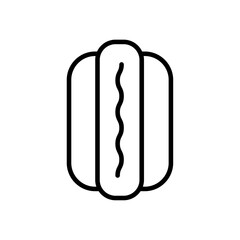 Hot dog icon Outline thin set