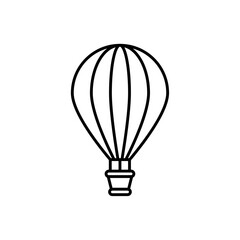 Hot air balloon icon Outline thin set