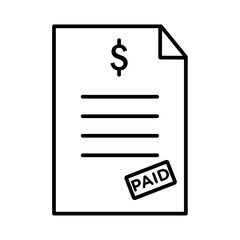 Invoice icon Outline thin set