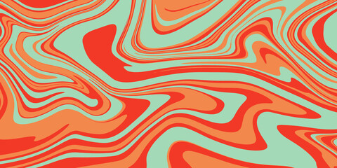 A vibrant, swirling abstract pattern with red, orange, and teal lines creating a dynamic and fluid visual effect.