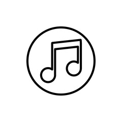 Music note icon Outline thin set