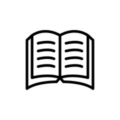 open book icon Outline thin set