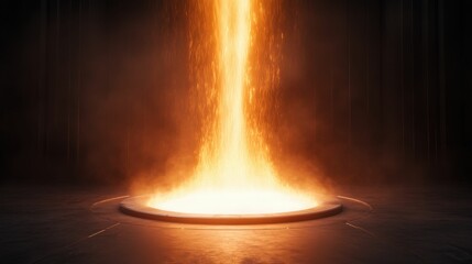 Ultramodern plasma gasification unit generates bright plasma industrial facility technology showcase dark environment low angle energy innovation