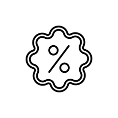 Percentage icon Outline thin set