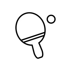 Ping pong icon Outline thin set