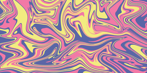 A vibrant, abstract pattern featuring swirling, marbled lines in pink, yellow, and purple hues, creating a dynamic and visually engaging design.