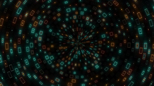 A digital spiral pattern composed of small squares and rectangles, suitable for website backgrounds or illustrations. Creative and visually appealing