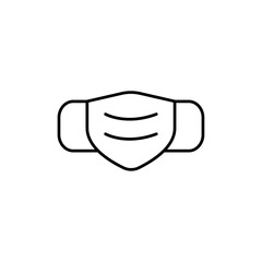 Surgical mask icon Outline thin set