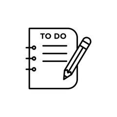 Todo list icon Outline thin set