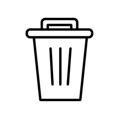 Trash icon Outline thin set