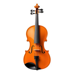 Fototapeta premium [Orange violin with glossy finish] Vibrant Orange Violin with Glossy Finish & Black Accents - Ready to Play Music Instrument Photography