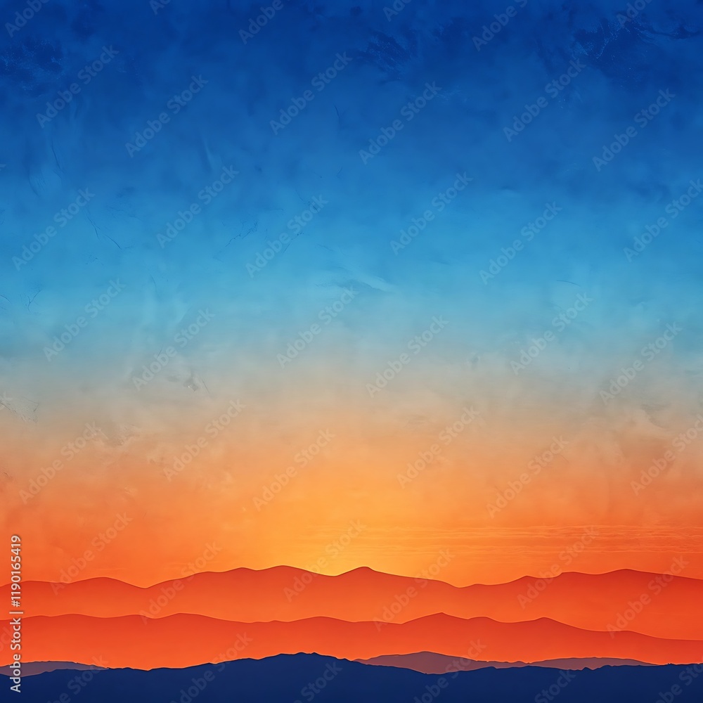 Poster Minimalistic blue to orange gradient  Background with texture for walpaper. Ai generated
