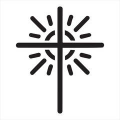 Fototapeta premium Sacred Geometry Solar Cross illustration Vector, Geometry ClipArt Design, Solar Cross Silhouette Symbol 