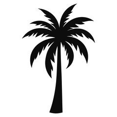 Obraz premium Single Palm Tree Silhouette for Tropical Decor