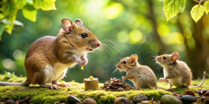 M?nnchen streitet um Geld mit anderen Tieren im Wald, Tiere, griechische Feldmaus,  Tiere,griechische Feldmaus, Wald