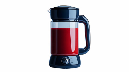Studio shot Blue beverage maker, red drink