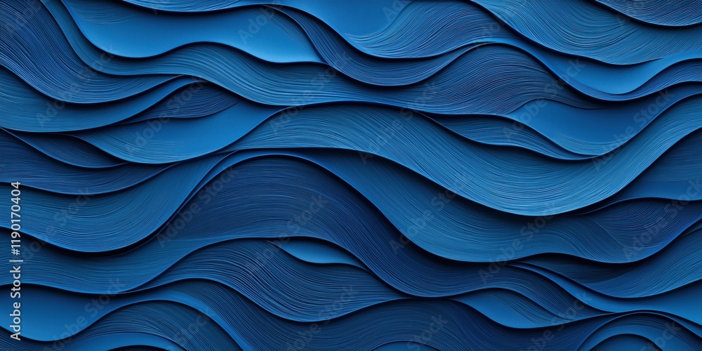 Poster ocean water surface concept. abstract blue wave patterns create a dynamic textured background.