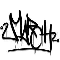 Fototapeta premium MARCH months name graffiti isolated hand drawn style