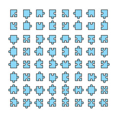シンプルなジグソーパズルのイラスト