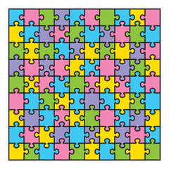 シンプルなジグソーパズルのイラスト