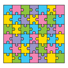 シンプルなジグソーパズルのイラスト