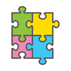 Obraz premium シンプルなジグソーパズルのイラスト