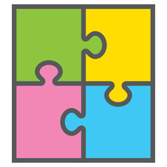 シンプルなジグソーパズルのイラスト