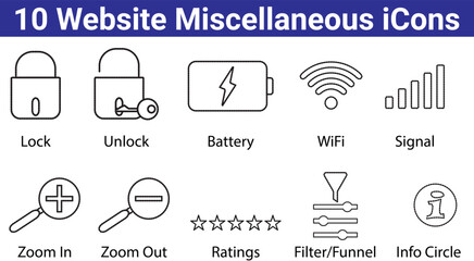 10 website miscellaneous icons set