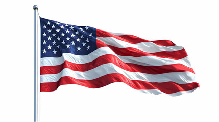 Fototapeta premium American flag waving, outdoors, clear sky, patriotic