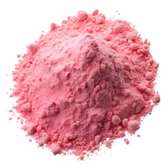Obraz premium Finely milled pink-colored flour, with a soft texture and unique hue, isolated on a transparent background, ideal for culinary visuals.