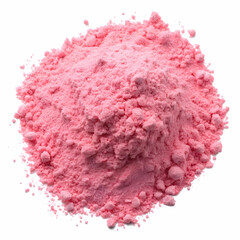 Finely milled pink-colored flour, with a soft texture and unique hue, isolated on a transparent background, ideal for culinary visuals.