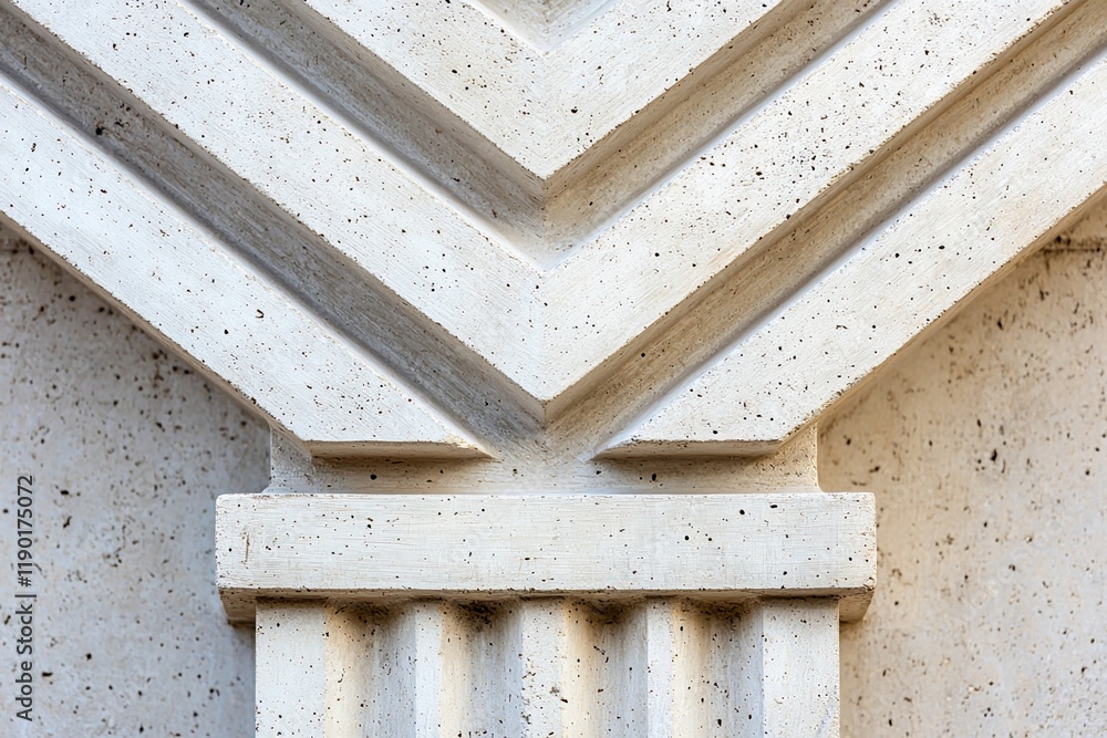 Poster pillar column concrete concept. decorative plaster corner with textured patterns and architectural d