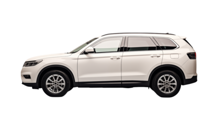White car Side Profile on a transparent background