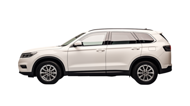 White car Side Profile on a transparent background