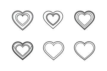 heart icon line art vector illustration