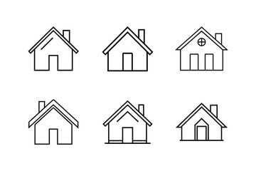 home icon line art vector illustration