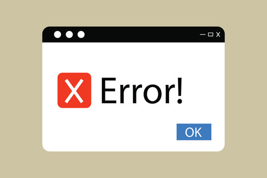 Error message computer window alert popup. System error vector illustration design background