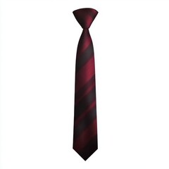 A detailed close-up of a red and black tie displayed against a clean white background, emphasizing its texture and color contrast.