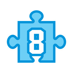 ジグソーパズルの数字アイコンのイラスト