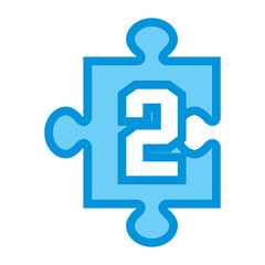 ジグソーパズルの数字アイコンのイラスト