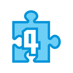 ジグソーパズルの数字アイコンのイラスト