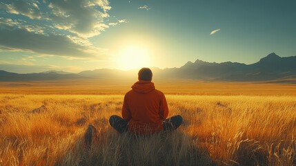 A researcher studying fossils in a remote desert.